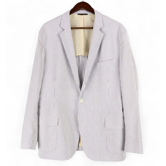 Brooks Brothers Other - NEW Brooks Brothers Seersucker Sport Coat 48R Regent Fit Blue White Stripes NWOT
